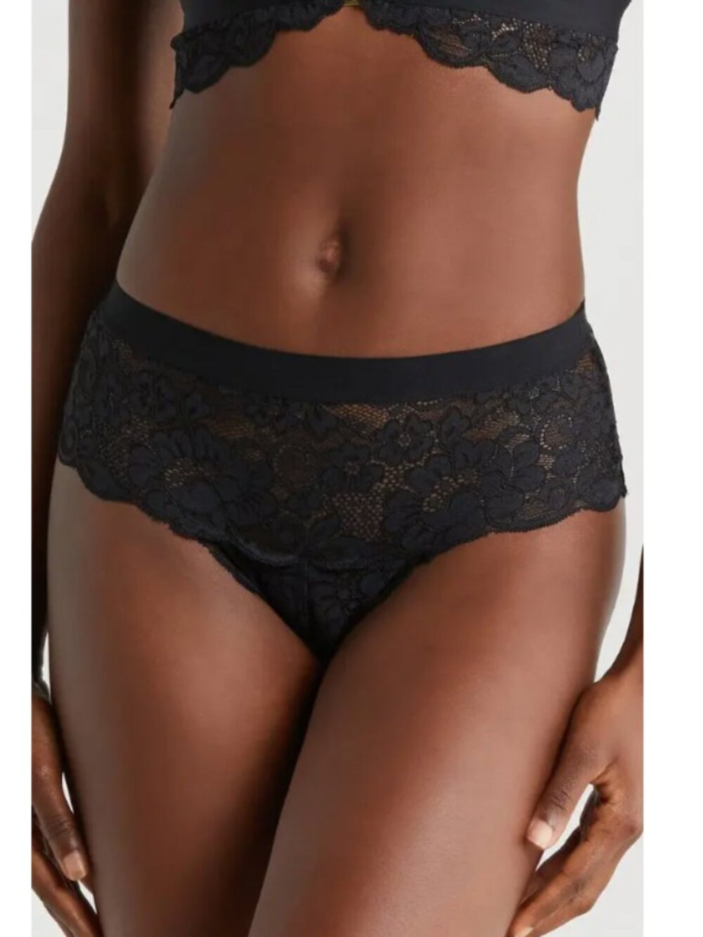 Free People-We Are HAH Spin Me Panty In Black Size XS NWT